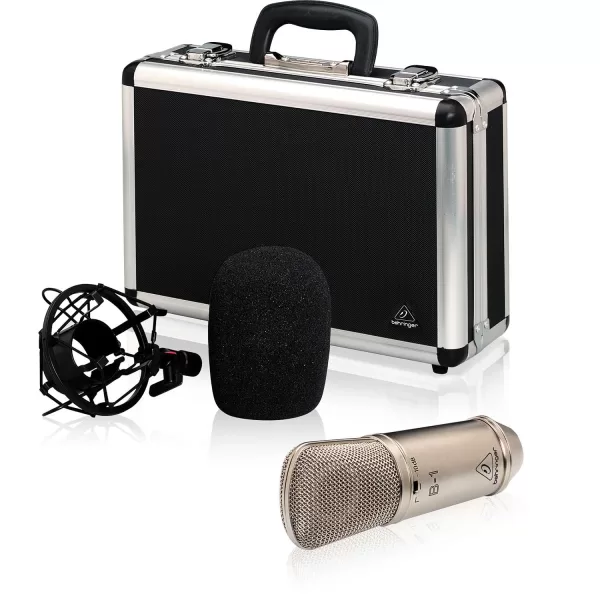 Studijski mikrofon, kondenzatorski, velika membrana, u paketu shockmount vješanje, windshield spužva i kofer
