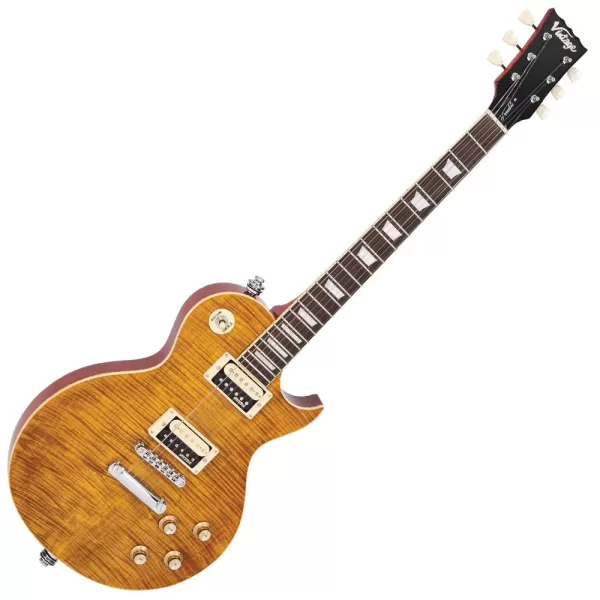 Vintage V100AFD ReIssued Flamed Amber gitara