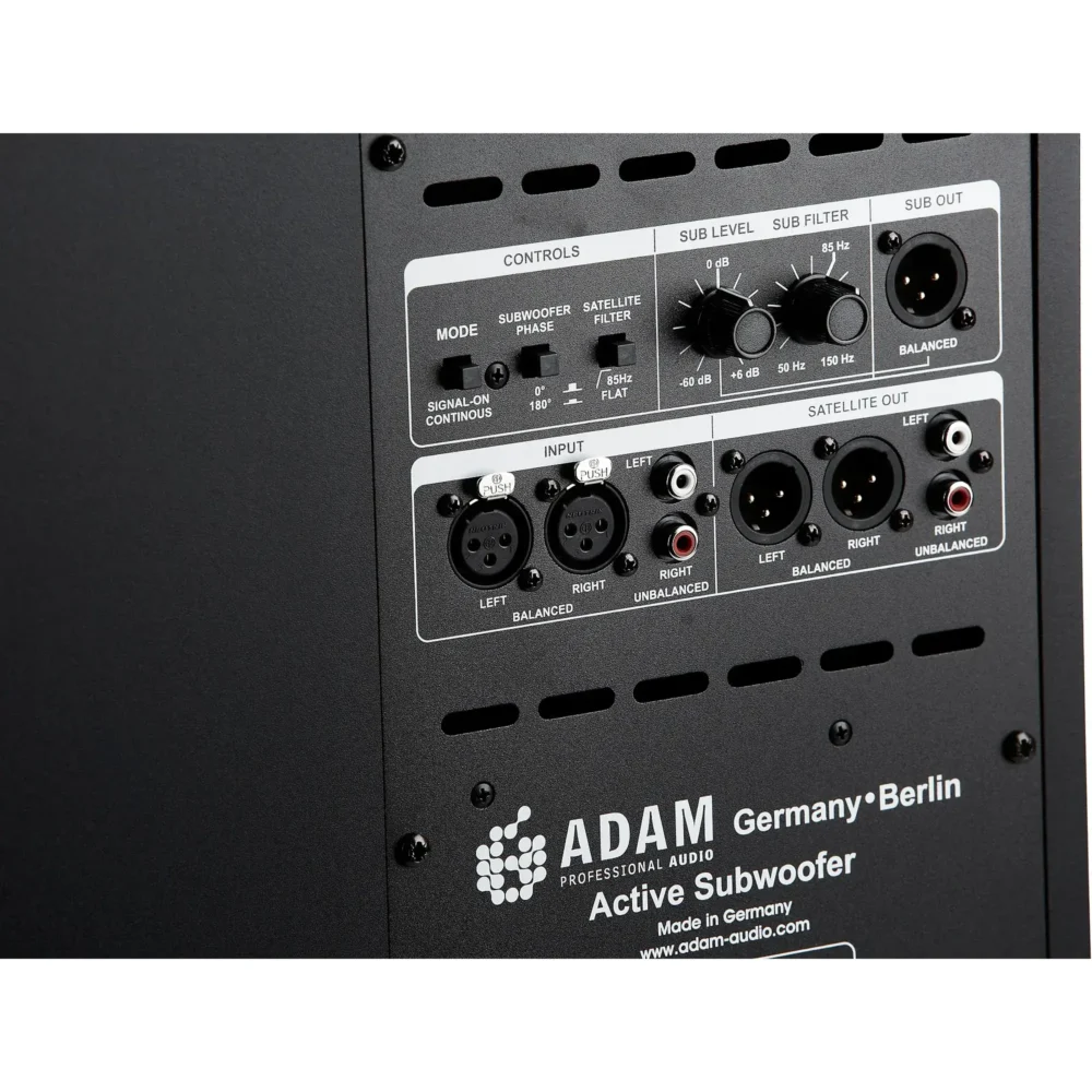Adam Professional Audio Sub10 MK2 aktivni 10-inčni subwoofer za studio monitoring sa XLR i RCA ulazima, PWM pojačalom i preciznim crossoverom, Prodaja Artist d.o.o. Banja Luka, Sarajevo