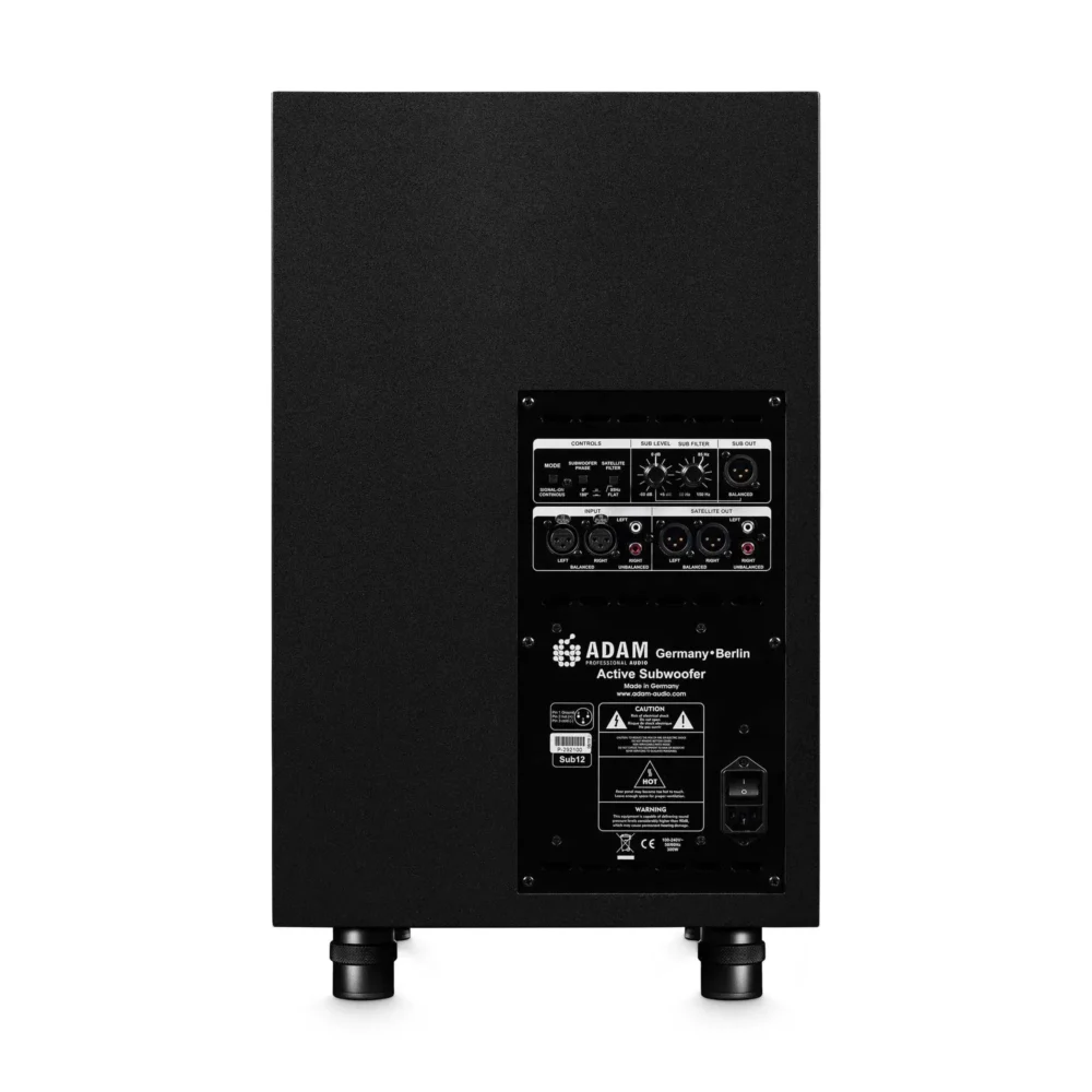 Adam Professional Audio Sub12 12-inčni aktivni studijski subwoofer visokih performansi sa 300W snage i XLR/RCA konekcijama, idealan za velike produkcijske prostore, Prodaja Artist d.o.o. Banja Luka, Sarajevo