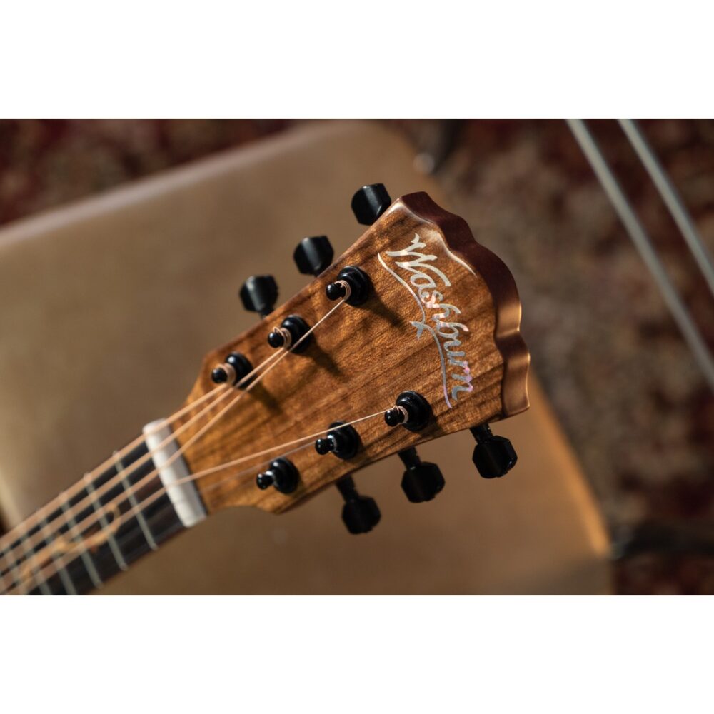 Washburn Bella Tono Vite S9V akustična gitara sa cutaway tijelom, profesionalnim Barcus Berry LX4 pickup i preamp sistemom, Ebony fingerboard sa vine inlaid detaljima i figuralnim Walnut back & sides, pruža luksuzni zvuk i udobnost za studio i nastupe uživo. Prodaja Artist d.o.o. Banja Luka, Sarajevo.
