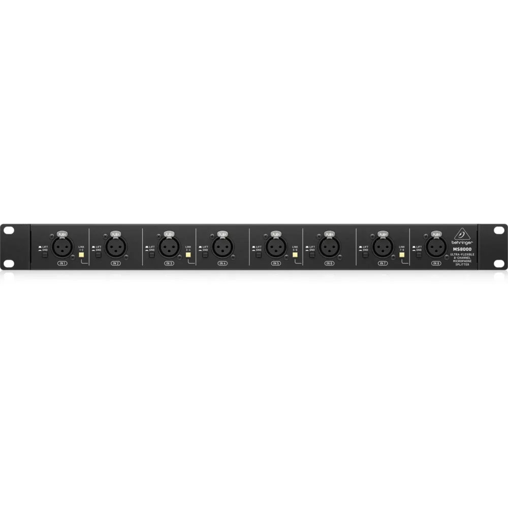 Behringer MS8000, mikrofonski spliter, 8-kanalni spliter, razglasna oprema, studijski spliter, pasivni audio spliter, distribucija signala, Artist d.o.o. Prodaja u Artist d.o.o. prodavnicama Banja Luka, Sarajevo.