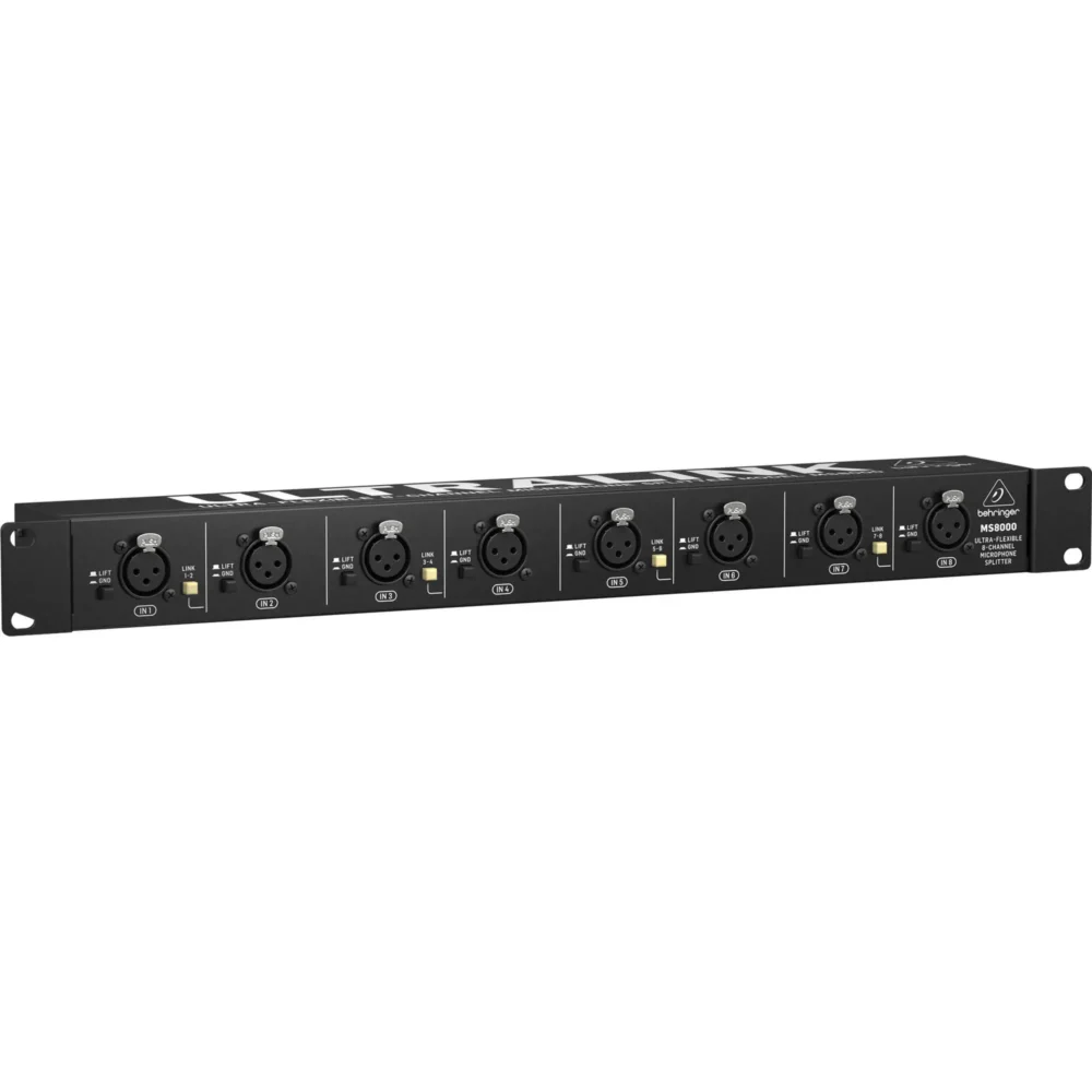 Behringer MS8000, mikrofonski spliter, 8-kanalni spliter, razglasna oprema, studijski spliter, pasivni audio spliter, distribucija signala, Artist d.o.o. Prodaja u Artist d.o.o. prodavnicama Banja Luka, Sarajevo.