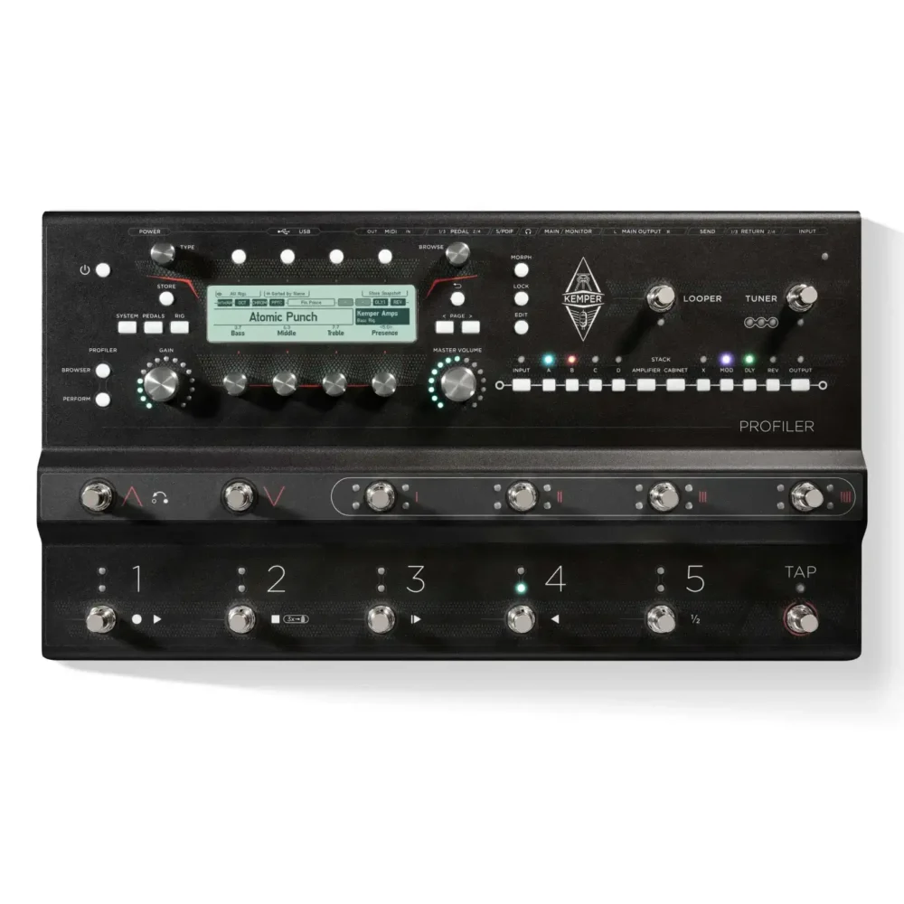Kemper PROFILER Stage MK2, Kemper Stage pedala, 8-kanalni USB audio, Kemper 2-minutni looper, PROFILER Stage MK2 efekti.