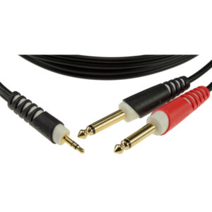 Klotz AY 5-02 audio kabl 3.5mm džek na 2 x 6.5mm mono banane 2m