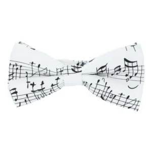 Leptir mašna Bach note bijela FF9614
