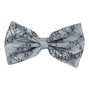 Leptir mašna Bach note siva FF9314