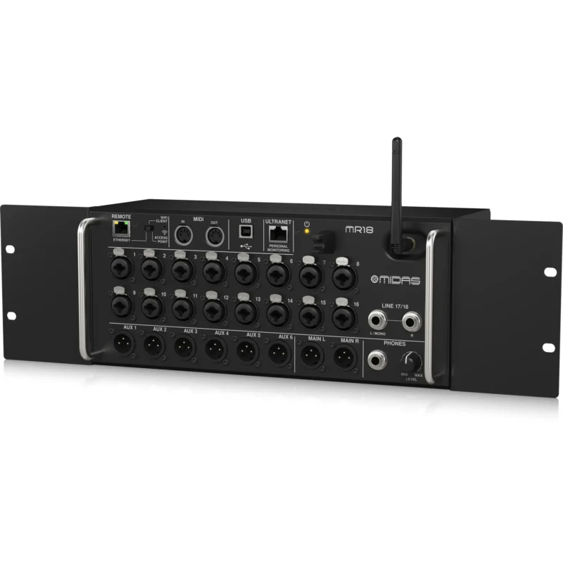 Midas MR18 digitalni mikser s 16 Pro preampa, Wi-Fi kontrolom, USB interfejsom i FX motorom. Prodaja Artist d.o.o. Banja Luka, Sarajevo, Doboj