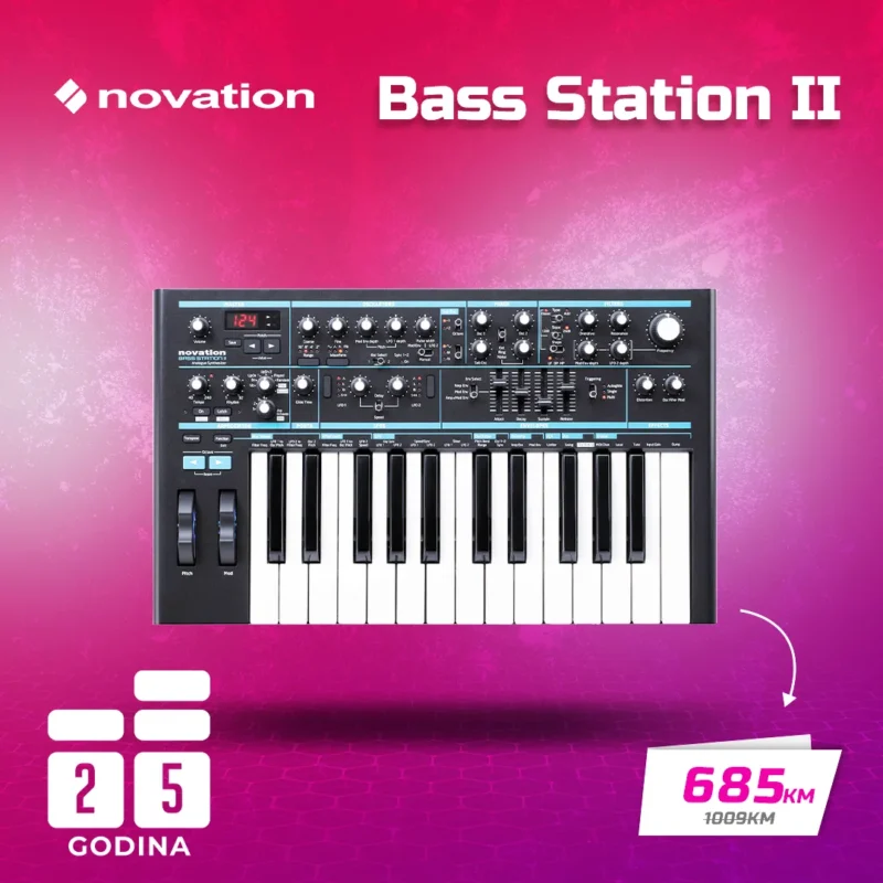 Novation Bass Station II monofoni analogni sintezator sa AFX režimom i 25 dirki za produkciju basova i leadova - Prodaja Artist d.o.o. Banja Luka, Sarajevo