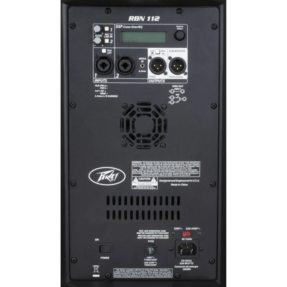 Peavey RBN 112, aktivna kutija, ribbon zvučnik, Peavey razglas, 1500W zvučnik, Scorpion woofer, profesionalni zvučnici, Artist d.o.o. Prodaja u Artist d.o.o. prodavnicama Banja Luka, Sarajevo.