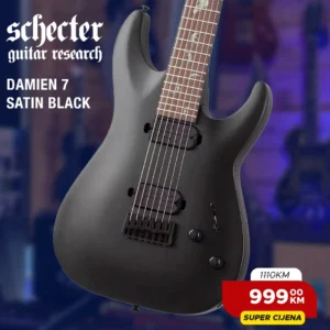 Schecter DAMIEN 7 Satin Black sedmožičana električna gitara