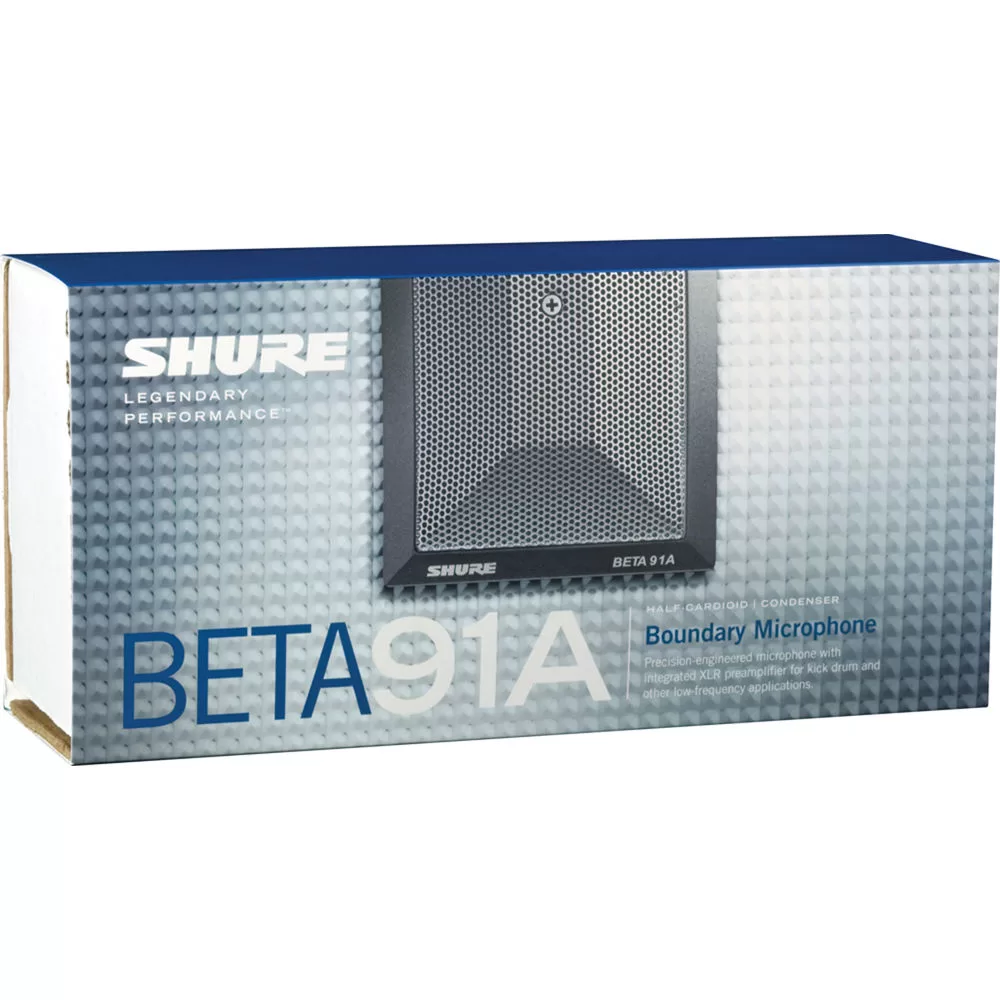 Shure Beta 91A kondenzatorski boundary mikrofon sa pola kardioidnom karakteristikom za bas bubanj, klavir i niskofrekventne instrumente. Prodaja Artist d.o.o. Banja Luka, Sarajevo