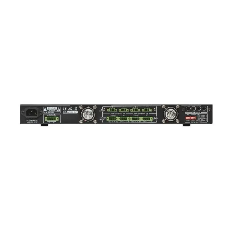 Profesionalno 4-kanalno pojačalo PRH-4240 za 100V i 8 Ohm sisteme, snage 4x240W, klasa D, 1U rack. Prodaja Artist d.o.o. Banja Luka, Sarajevo, Doboj