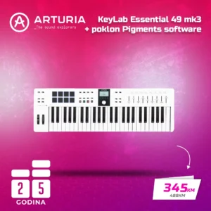 Arturia KeyLab Essential 49 mk3 White MIDI kontroler + poklon Pigments software