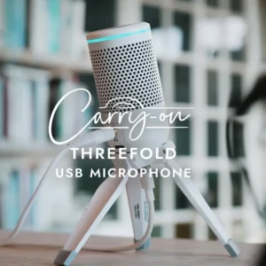 Carry-on USB mikrofon sa sklopivim stalkom, bijeli