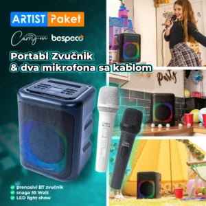 CarryOn Portabl Zvučnik Soundtrack + dva mikrofona s kablom
