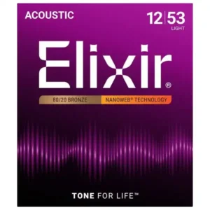 Elixir žice za akustičnu 12-53 Light 80/20 NANOWEB