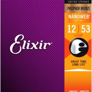 Elixir Phosphor Bronze Nanoweb 12-53 žice za akustičnu gitaru