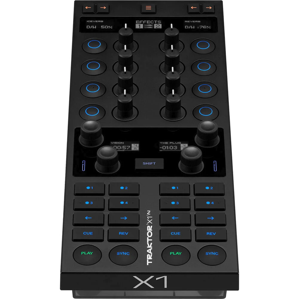 TRAKTOR X1 MK3 DJ kontroler sa OLED displejima, RGB osvjetljenjem, USB hubom i Traktor Pro seftverom. Prodaja Artist d.o.o. Banja Luka, Sarajevo, Doboj.