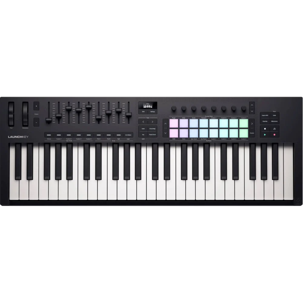 Novation Launchkey 49 MK4 USB MIDI kontroler sa 49 dirki, RGB padovima i OLED ekranom – Prodaja Artist d.o.o. Banja Luka, Sarajevo