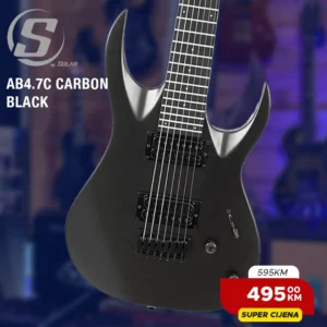 S by Solar AB4.7C Carbon Black sedmožičana gitara