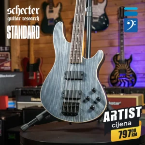 Schecter C-4 STANDARD Charcoal Satin bass gitara