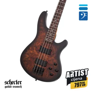 Schecter C-4 STANDARD Tobacco Burl bass gitara
