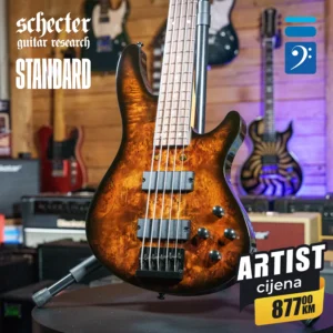 Schecter C-5 STANDARD Tobacco Burl bass gitara