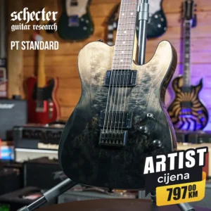Schecter PT STANDARD Black Fade Burst Burl gitara