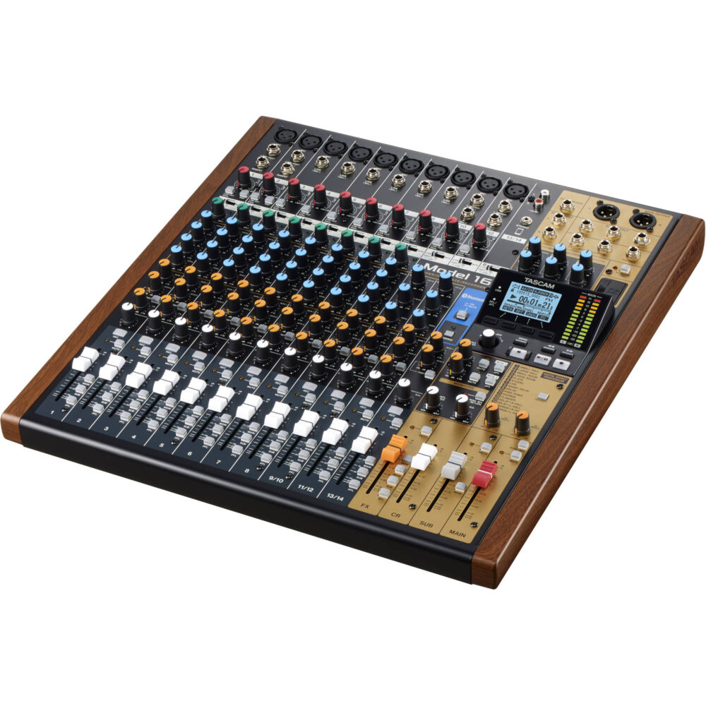 TASCAM Model 16, hibridni mikser, SD snimač, USB audio interfejs, analogna mikseta, multitrack rekorder, Tascam mixer. Prodaja u Artist d.o.o. prodavnicama Banja Luka, Sarajevo.