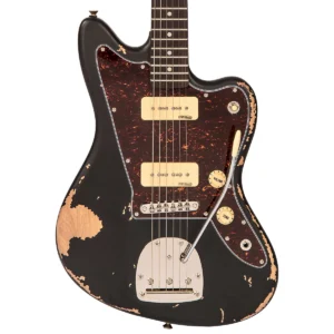 Vintage V65 ICON Vibrato gitara Distressed Black V65VMRBK