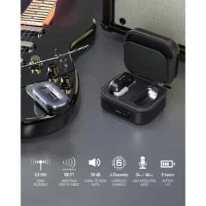 XVive AC58 Bundle bežični sistem, XVive 5.8 GHz bežični instrument, bežični predajnik/prijemnik za gitaru, AC58 punjač kutija 5000 mAh, XVive 110 dB dinamički opseg