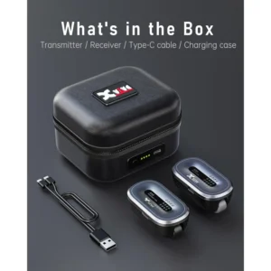 XVive AC58 Bundle bežični sistem, XVive 5.8 GHz bežični instrument, bežični predajnik/prijemnik za gitaru, AC58 punjač kutija 5000 mAh, XVive 110 dB dinamički opseg