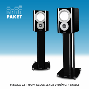 Artist paket Mission ZX-1 High-Gloss Black zvučnici + stalci