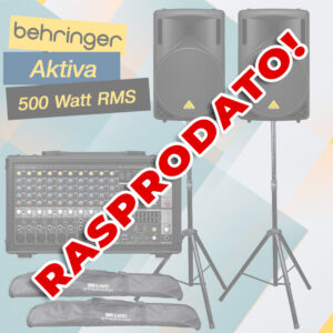 Behringer razglas paket – 2x B215XL, PMP2000D mikseta, 2x stalak sa torbom, 2x kabl 7.5 met