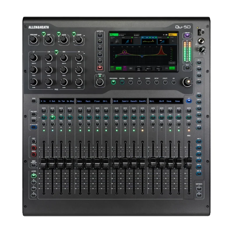 Allen & Heath Qu-5D digitalni mikser sa integrisanim Dante interfejsom, DEEP Processing i 96kHz XCVI DSP jezgrom. Kompaktno rješenje za profesionalce. Prodaja Artist d.o.o. Banja Luka, Sarajevo, Doboj