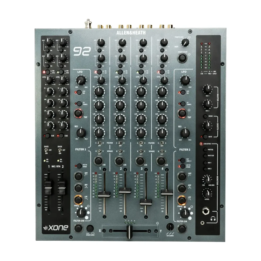 Allen & Heath XONE:92 MK2 – profesionalni 4+2 kanalni DJ mikser sa analognim filterima i preciznom 4-band EQ kontrolom. Prodaja Artist d.o.o. Banja Luka, Sarajevo, Doboj