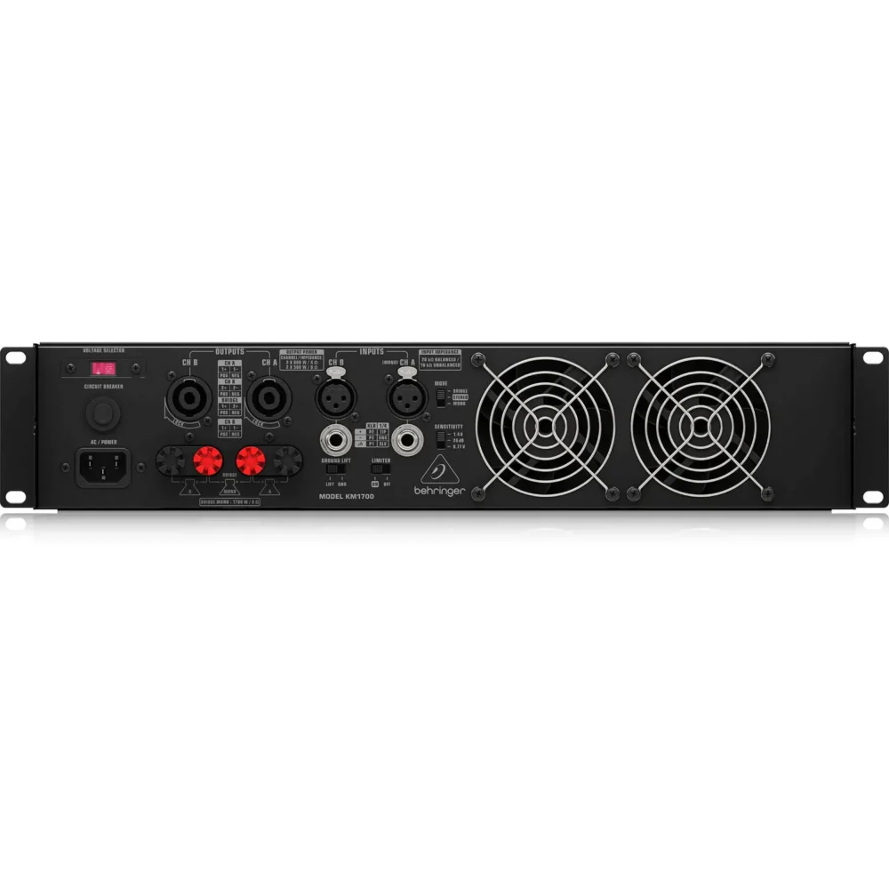 Behringer KM1700 stereo pojačalo 2x800W sa ATR tehnologijom i speakON konektorima. Prodaja Artist d.o.o. Banja Luka, Sarajevo, Doboj