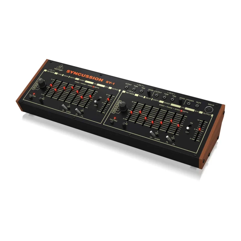 Behringer SYNCUSSION SY-1 analogni perkusivni sintisajzer s dvokanalnim dizajnom i Eurorack kompatibilnošću. Prodaja Artist d.o.o. Banja Luka, Sarajevo, Doboj.