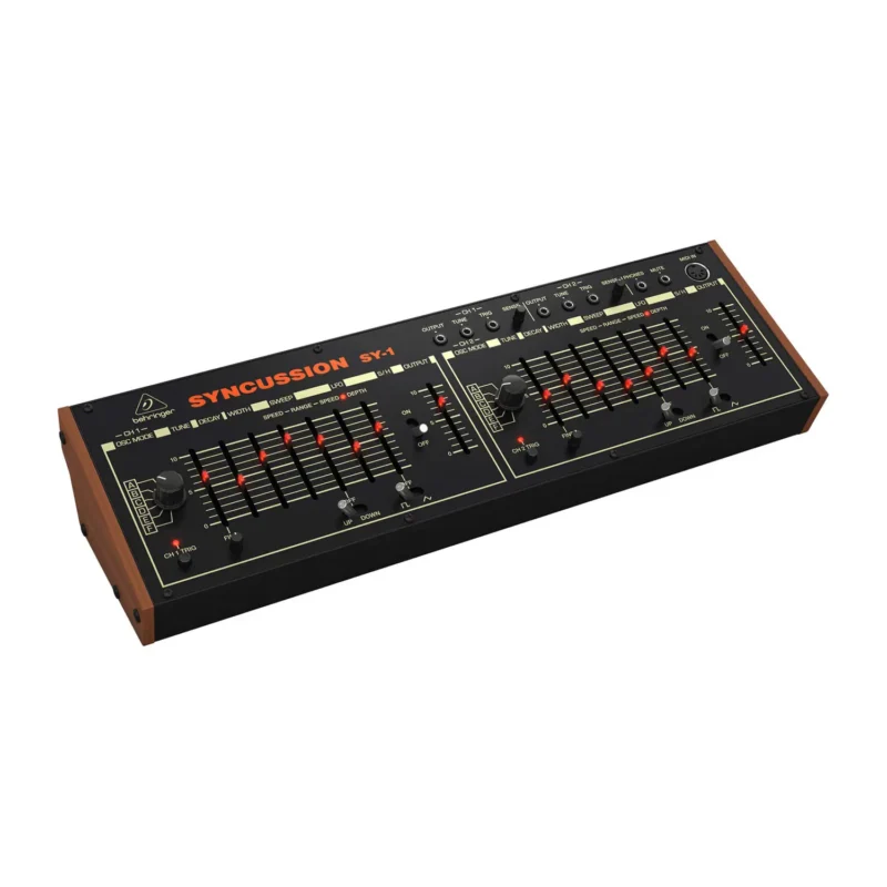 Behringer SYNCUSSION SY-1 analogni perkusivni sintisajzer s dvokanalnim dizajnom i Eurorack kompatibilnošću. Prodaja Artist d.o.o. Banja Luka, Sarajevo, Doboj.