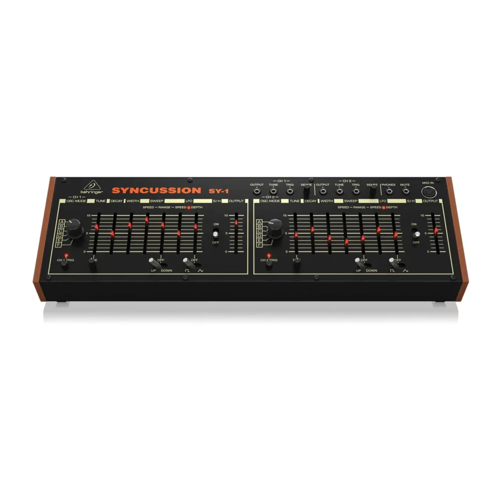 Behringer SYNCUSSION SY-1 analogni perkusivni sintisajzer s dvokanalnim dizajnom i Eurorack kompatibilnošću. Prodaja Artist d.o.o. Banja Luka, Sarajevo, Doboj.