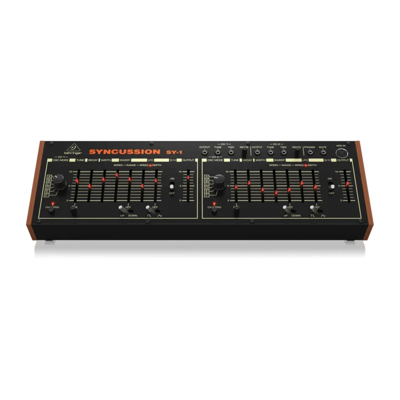 Behringer SYNCUSSION SY-1 analogni perkusivni sintisajzer s dvokanalnim dizajnom i Eurorack kompatibilnošću. Prodaja Artist d.o.o. Banja Luka, Sarajevo, Doboj.