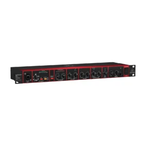 Behringer ULTRAVOICE UV1 kanalni strip sa mikrofonskim pretpojačalom i USB audio interfejsom, crno-crvena boja. Prodaja Artist d.o.o. Banja Luka, Sarajevo