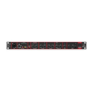 Behringer ULTRAVOICE UV1 kanalni strip sa mikrofonskim pretpojačalom i USB audio interfejsom, crno-crvena boja. Prodaja Artist d.o.o. Banja Luka, Sarajevo