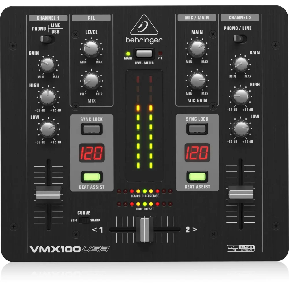 Behringer VMX100USB DJ mikser sa USB interfejsom, BPM brojačem i VCA kontrolom - Prodaja Artist d.o.o. Banja Luka, Sarajevo