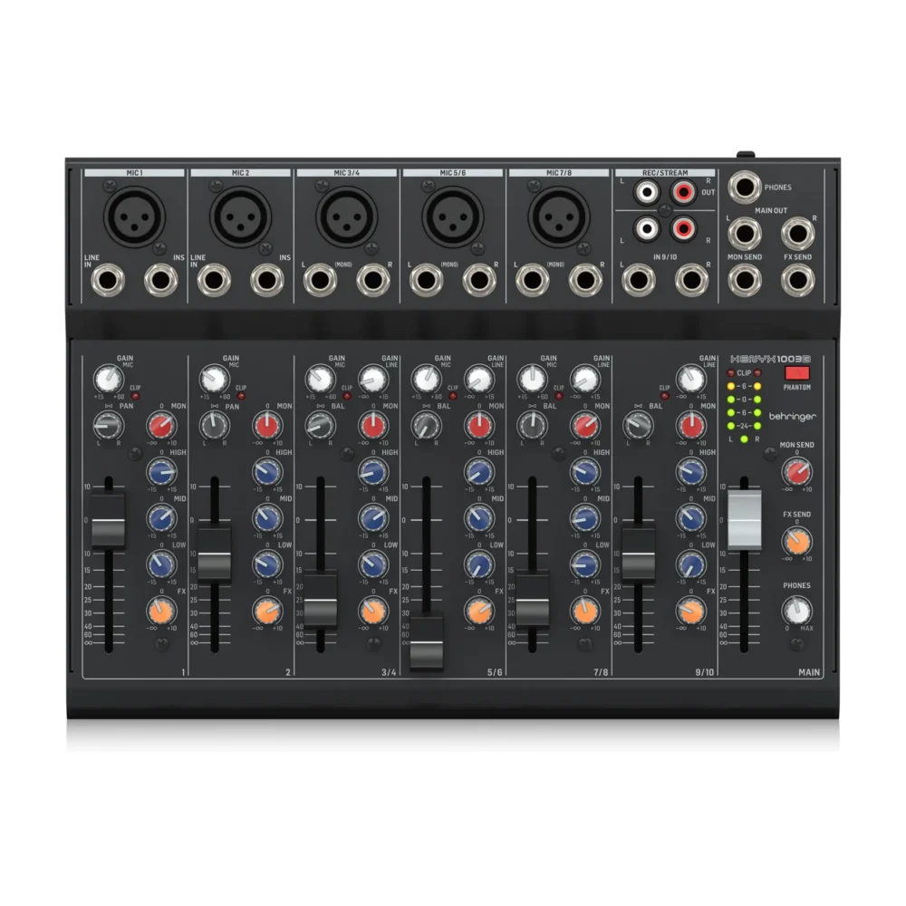 Behringer XENYX 1003B analogni mikser sa baterijskim napajanjem za streaming i snimanje - Prodaja Artist d.o.o. Banja Luka, Sarajevo