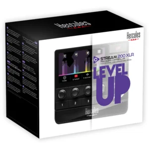 Hercules Stream 200 XLR Audio Controller – napredni streaming kontroler sa XLR ulazom, VU metrima i programabilnim tasterima. Prodaja Artist d.o.o. Banja Luka, Sarajevo.