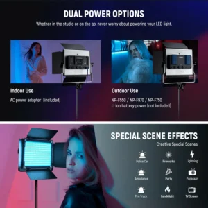 Neewer 660 PRO II RGB LED Panel 2-Light Kit sa stalkovima, difuzorima i torbom za nošenje, idealan za video produkciju i streaming. Prodaja Artist d.o.o. Banja Luka, Sarajevo.