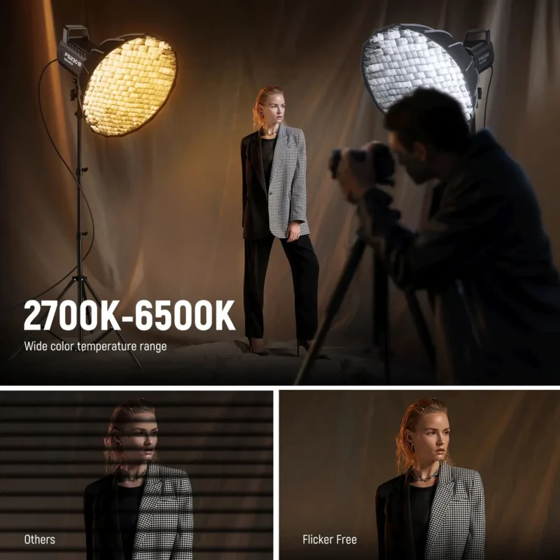 Neewer FS230B 230W Bi-Color LED Monolight sa bežičnom Bluetooth kontrolom, Bowens S mount i 12 scena efekata za profesionalno video i fotografsko osvjetljenje. Prodaja Artist d.o.o. Banja Luka, Sarajevo.