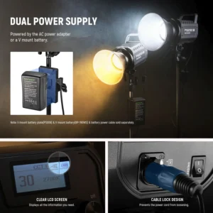 Neewer FS230B 230W Bi-Color LED Monolight sa bežičnom Bluetooth kontrolom, Bowens S mount i 12 scena efekata za profesionalno video i fotografsko osvjetljenje. Prodaja Artist d.o.o. Banja Luka, Sarajevo.